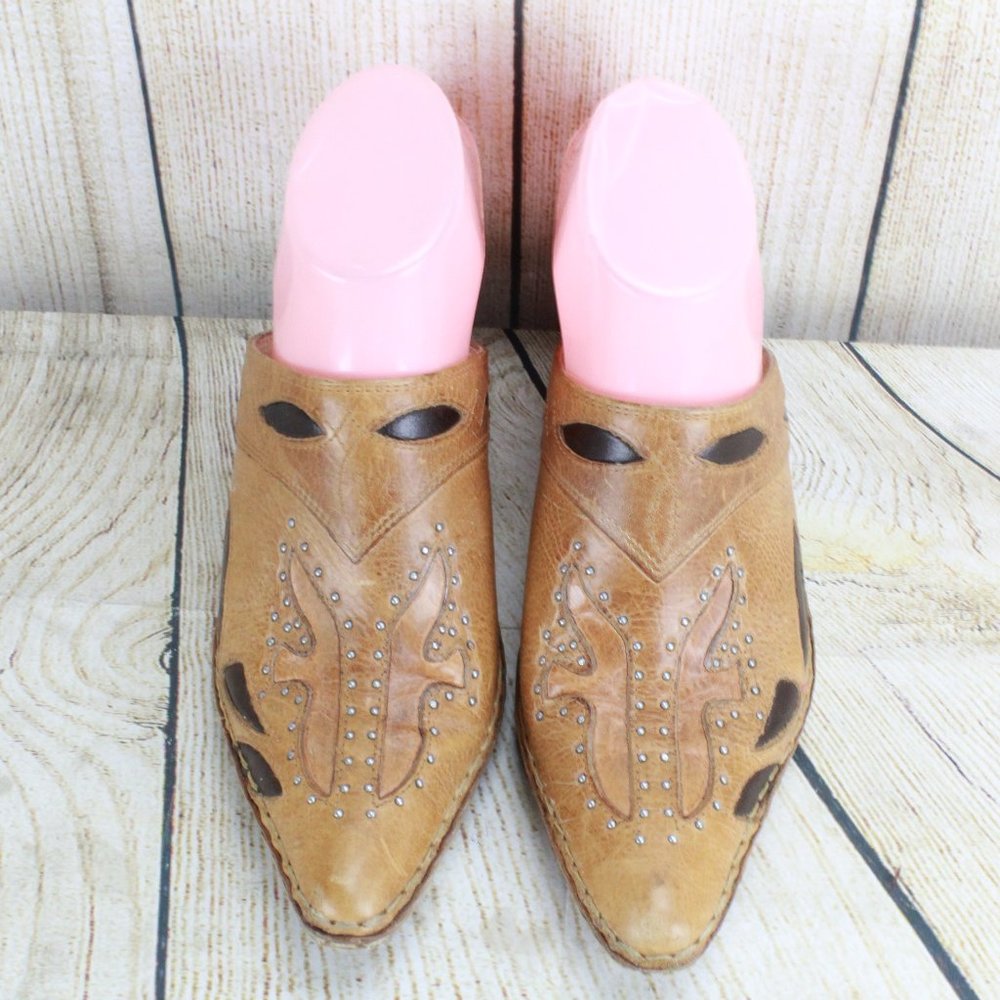 Frye Slip-on Heeled Studded Heels Size 6.5 - Picture 2 of 9